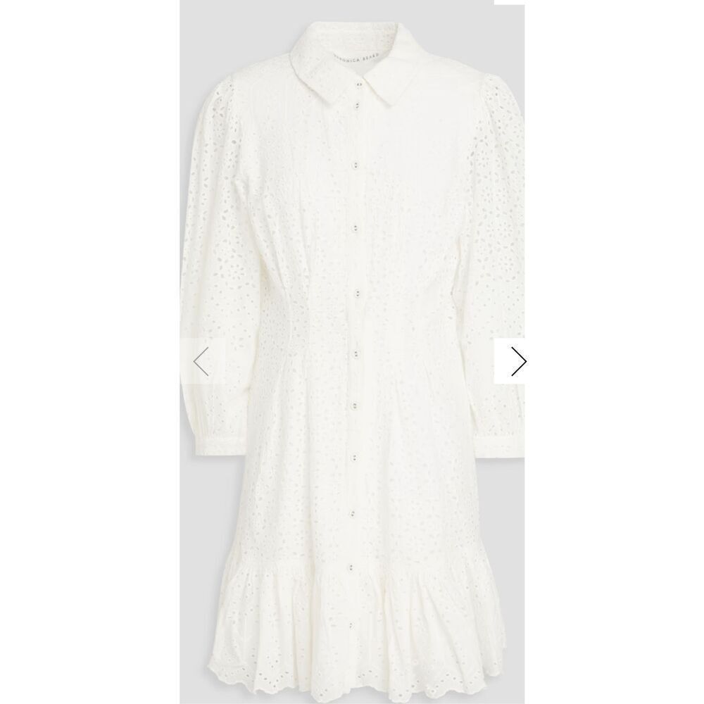 VERONICA BEARD Kylan broderie anglaise cotton mini shirt dress NWT Size 0